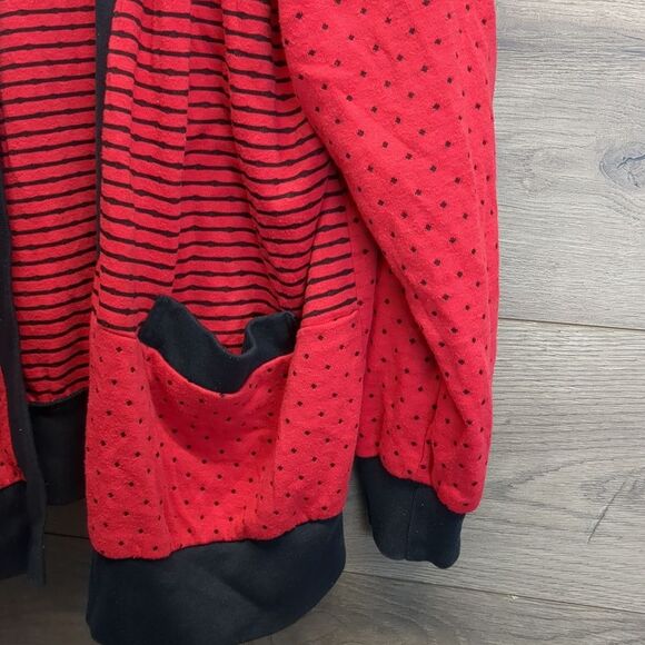 Lori From California Red and Black Striped Cardigan Womens Size XL - Picture 4 of 6